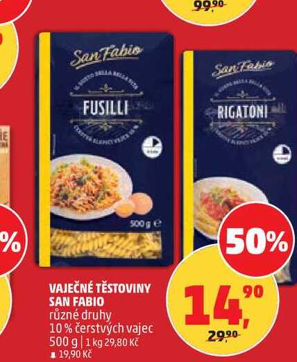 VAJEČNÉ TĚSTOVINY SAN FABIO, 500 g 