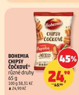BOHEMIA CHIPSY ČOČKOVÉ, 65 g 