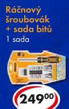 Ráčnový šroubovák + sada bitů