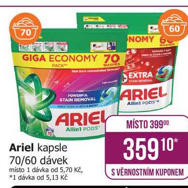 Ariel kapsle 70/60 dávek