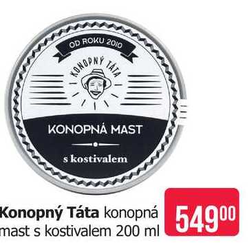 Konopný Táta konopná mast s kostivalem 200 ml