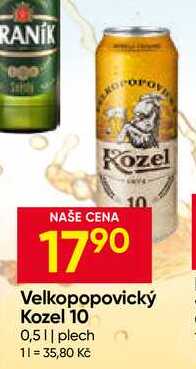 Velkopopovický Kozel 10 0,5l plech