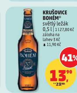 KRUŠOVICE BOHÉM světlý ležák, 0,5 l
