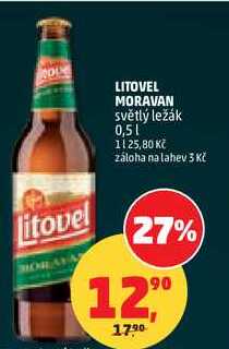 LITOVEL MORAVAN světlý ležák, 0,5 l