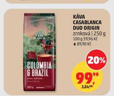 KÁVA CASABLANCA DUO ORIGIN zrnková, 250 g 
