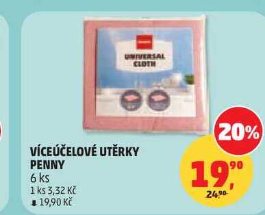 VÍCEÚČELOVÉ UTĚRKY PENNY, 6 ks