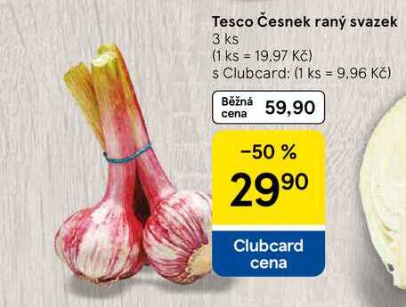 Tesco Česnek raný svazek, 3 ks 