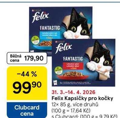 Felix Kapsičky pro kočky, 12× 85 g, více druhů 