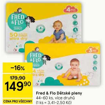 Fred & Flo Dětské pleny, 44-60 ks, více druhů