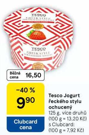 Tesco Jogurt řeckého stylu ochucený, 125 g, více druhů  