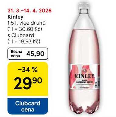 Kinley, 1.5 I, více druhů  