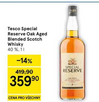 Tesco Special Reserve Oak Aged Blended Scotch Whisky 40 %, 1 l