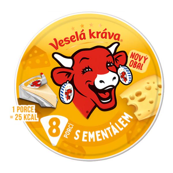 Veselá Kráva Tavený sýr s ementálem (8 ks)
