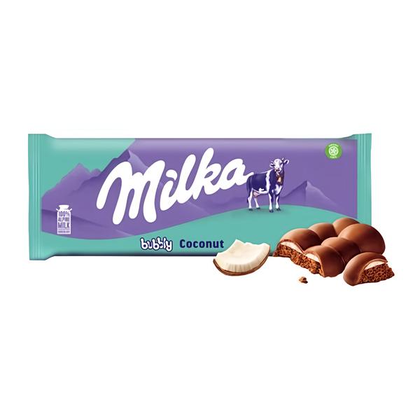 Milka čokoláda Bubbly mléčná s příchutí kokosu