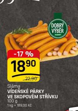 VÍDEŇSKÉ PÁRKY VE SKOPOVÉM STŘÍVKU 100 g