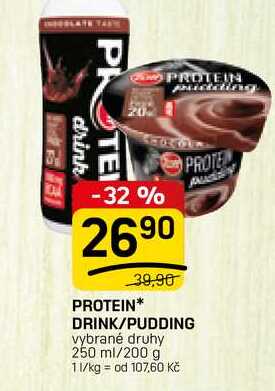 PROTEIN* DRINK/PUDDING vybrané druhy 250 ml/200 g  v akci