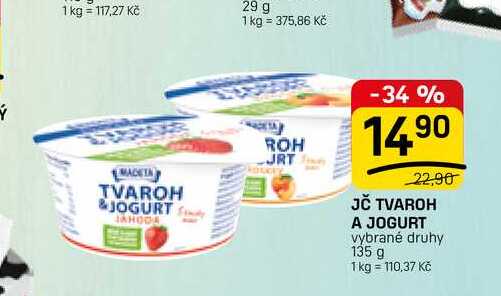 JČ TVAROH A JOGURT vybrané druhy 135 g