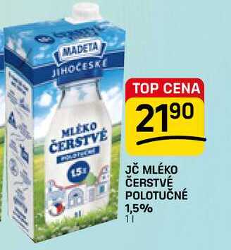 JČ MLÉKO ČERSTVÉ POLOTUČNÉ 1,5% 1l