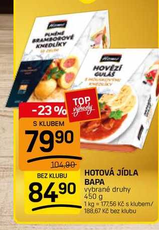 HOTOVÁ JÍDLA BAPA vybrané druhy 450 g