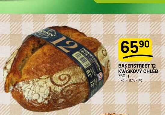 BAKERSTREET 12 KVÁSKOVÝ CHLÉB 750 g 