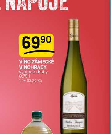 VÍNO ZÁMECKÉ VINOHRADY vybrané druhy 0,75l