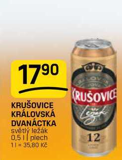 KRUŠOVICE KRÁLOVSKÁ DVANÁCTKA světlý ležák 0,5l, plech