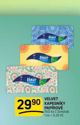VELVET KAPESNÍKY PAPÍROVÉ 150 ks | 2vrstvé
