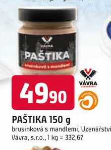 PAŠTIKA 150 g VÁVRA