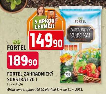FORTEL ZAHRADNICKÝ SUBSTRÁT 70 L