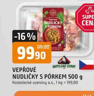 VEPŘOVÉ NUDLIČKY S PÓRKEM 500 g 