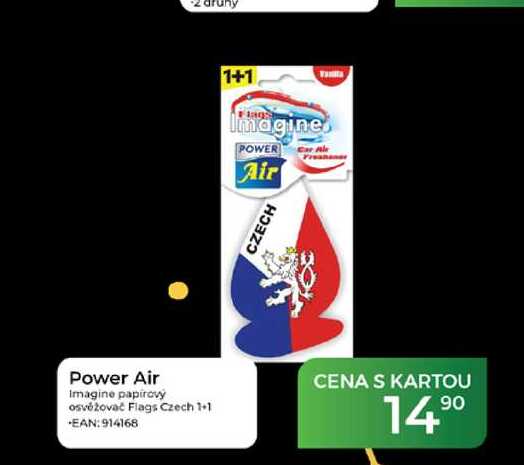 Power Air Imagine papírový osvěžovač Flags Czech 1+1 