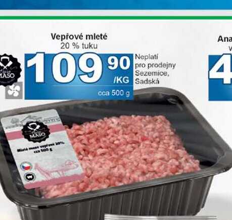 Vepřové mleté 20% tuku 1kg