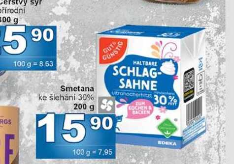 Smetana ke šlehání 30% 200 g 