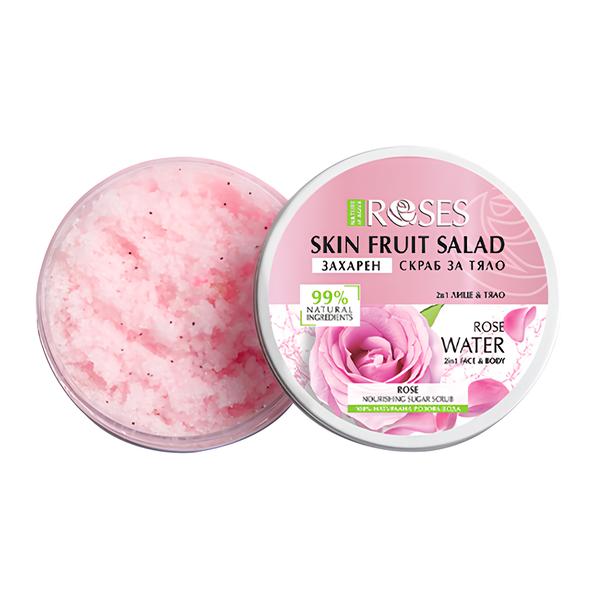 AGIVA Přírodní cukrový peeling/scrub 2v1 s růžovou vodou