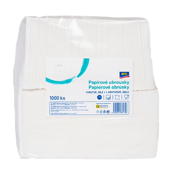 ARO Ubrousky bílé 1vrstvé, 24x24 cm