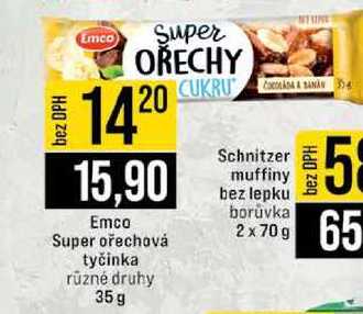 Emco Super ořechová tyčinka různé druhy 35g
