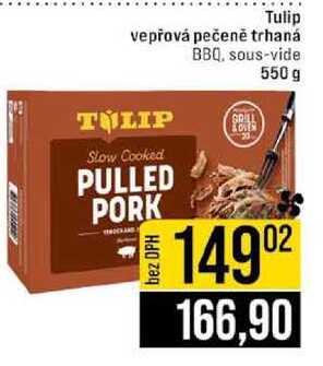 Tulip vepřová pečeně trhaná BBQ, sous-vide 550g