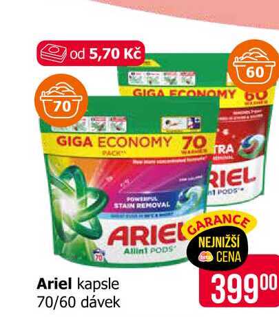 Ariel kapsle 70/60 dávek