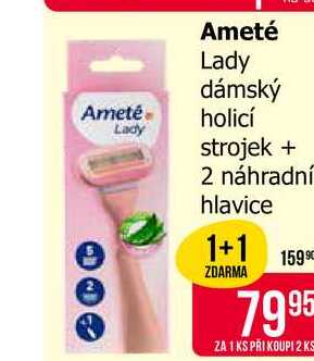 Ameté Lady dámský holicí strojek + 2 náhradní hlavice