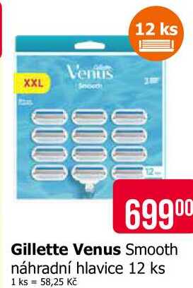 Gillette Venus Smooth náhradní hlavice 12 ks 