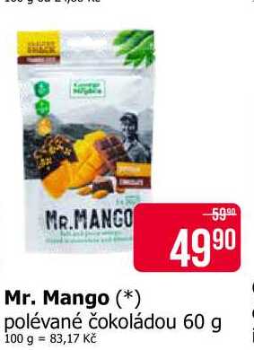 Mr. Mango polévané čokoládou 60 g