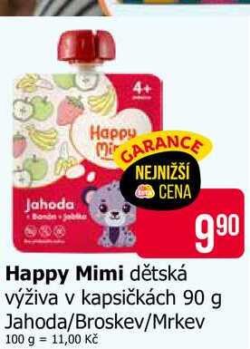 Happy Mimi dětská výživa v kapsičkách 90 g