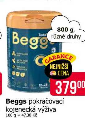 Beggs pokračovací kojenecká výživa 800g