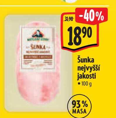 Šunka nejvyšší jakosti 100 g