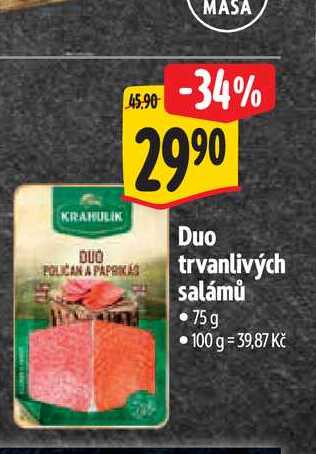 Duo trvanlivých salámů 75 g
