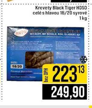 Krevety Black Tiger hoso celés hlavou 16/20 syrové 1kg