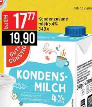 Kondenzované mléko 4% 340 g 