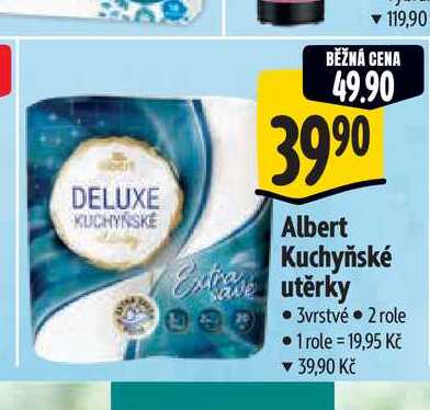   Albert Kuchyňské utěrky 3vrstvé 2 role  