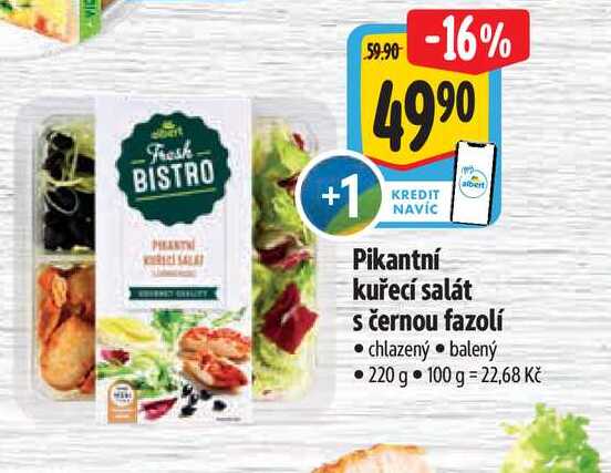  Pikantní kuřecí salát albert s černou fazolí  220 g