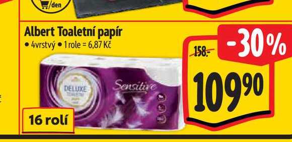 Albert Toaletní papír 4vrstvý 16 rolí